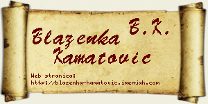 Blaženka Kamatović vizit kartica